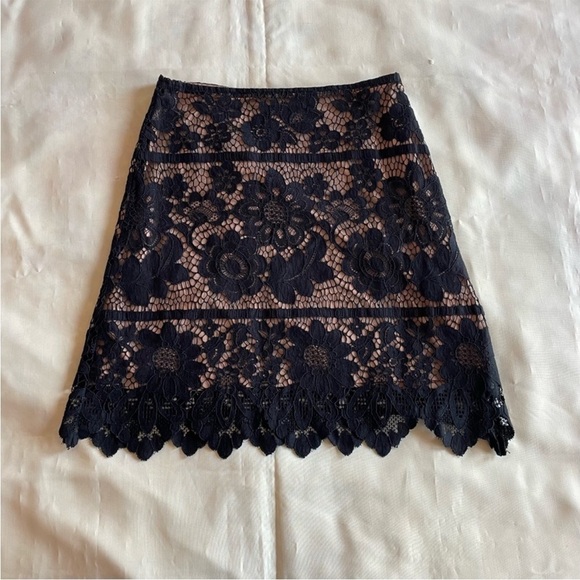 For Love and Lemon- High Rise Black Lace Skirt Nude Layer Mini Skirt Size XS - Picture 2 of 6